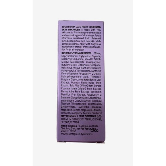 Youthforia Date Night Sunkissed Liquid Skin Enhancer Vegan Glow 15mL Hydrating - Picture 6 of 8